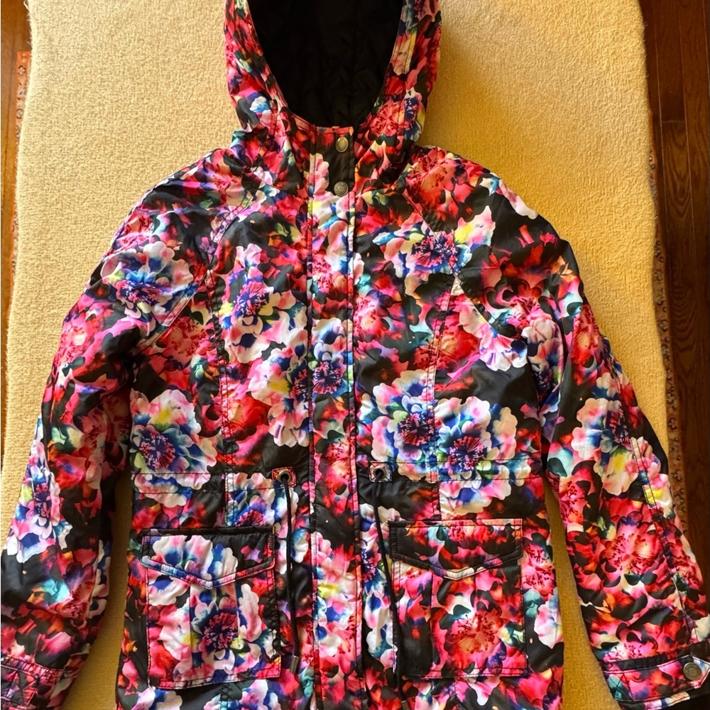 Aeropostale Women's Floral Puffer Jacket - Multicolor
